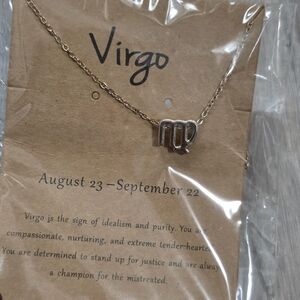 Gold Virgo Zodiac Necklace